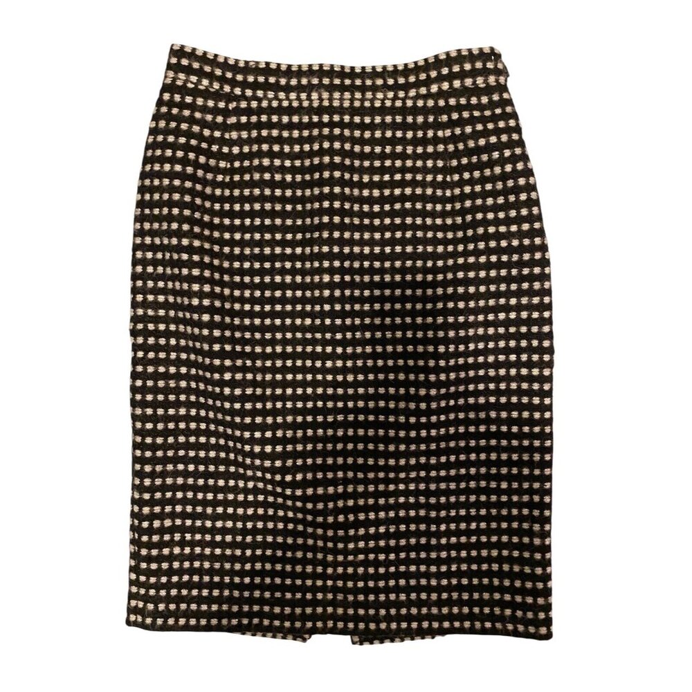 $400 Carolina Herrera 2 4 Skirt Tweed Boucle Black Wiggle Pencil Sparkle Wool